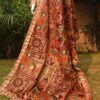 Embroidered Bakhtawar Dupatta - Mahogany Fauna - Image 5