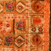 Embroidered Bakhtawar Dupatta - Orange Flora - Image 4