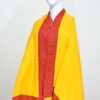 Kani Shawl with Scarlet Patch Border – Golden Yellow