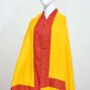 Kani Shawl with Scarlet Patch Border – Golden Yellow - Image 3
