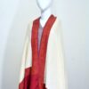Kani Shawl with Scarlet Patch Border – Seashell