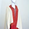 Kani Shawl with Scarlet Patch Border – Seashell - Image 2