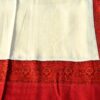 Kani Shawl with Scarlet Patch Border – Seashell - Image 4