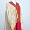 Cashmere TajPala Shawl – Scarlet Paisley Border – Pearl Bush - Image 3