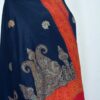 Cashmere TajPala Shawl – Scarlet Paisley Border – Black - Image 3