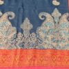 Cashmere TajPala Shawl – Scarlet Paisley Border – Black - Image 5