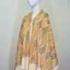 Cashmere Wool Stole with Aari Jal Embroidery - Yellow Diamond Pattern - Image 3